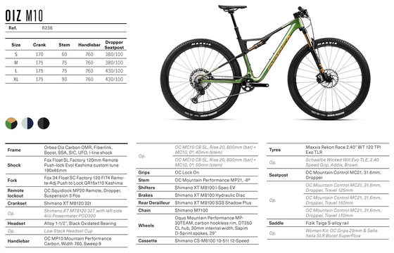 2024 ORBEA OIZ M10 - Carbon OMR - Shimano XT M8100 (R238) XC MTB