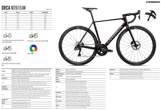 2025 ORBEA ORCA M20iTEAM - OMR Carbon - Shimano Ultegra Di2 (S114) Road Bike