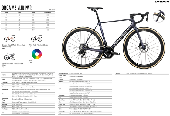 2025 ORBEA ORCA M21eLTD PWR - OMX Carbon - SRAM Force eTAP AXS (S121) Road Bike