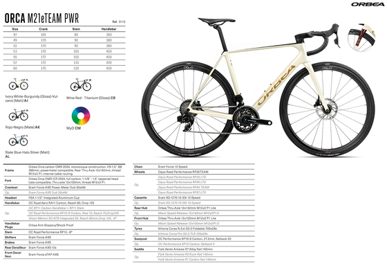 2025 ORBEA ORCA M21eTEAM PWR - OMR Carbon - SRAM Force AXS (S115) Road Bike