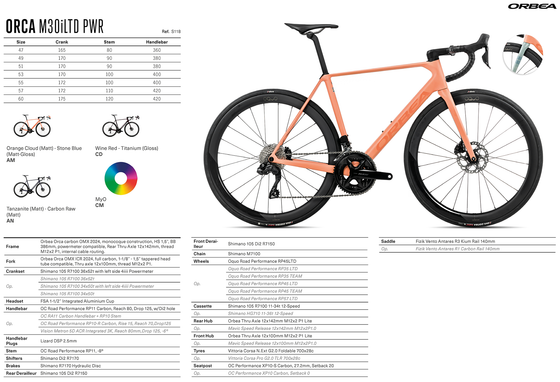 2025 ORBEA ORCA M10iLTD PWR - OMX Carbon - Shimano Dura-Ace Di2 (S122) Road Bike