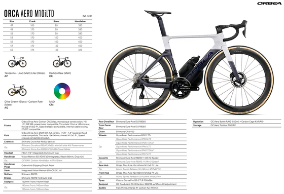 2025 ORBEA ORCA AERO M10iLTD - OMX Carbon - Shimano Dura-Ace Di2 (S131) Aero Road Bike