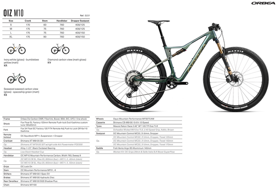 2025 ORBEA OIZ M10 - Carbon OMR - Shimano XT M8100 (S237) XC MTB