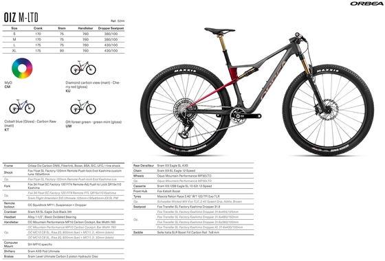 2025 ORBEA OIZ M-LTD - Carbon OMX - SRAM XX Eagle SL AXS (S244) XC MTB