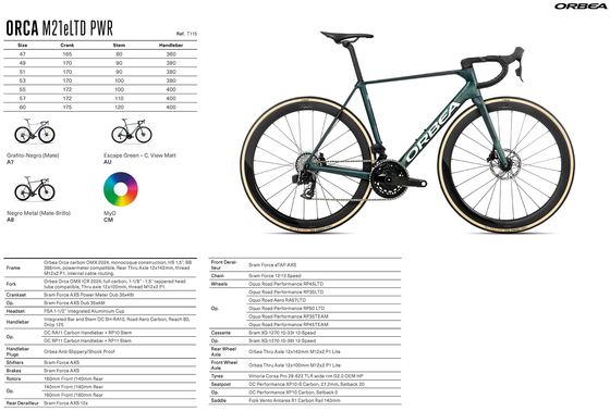 2026 ORBEA ORCA M21eLTD PWR - OMX Carbon - SRAM Force AXS (T115) Road Bike