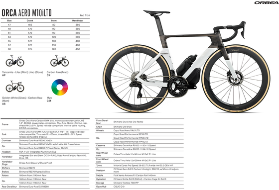 2026 ORBEA ORCA AERO M10iLTD - OMX Carbon - Shimano Dura-Ace Di2 (T124) Aero Road Bike