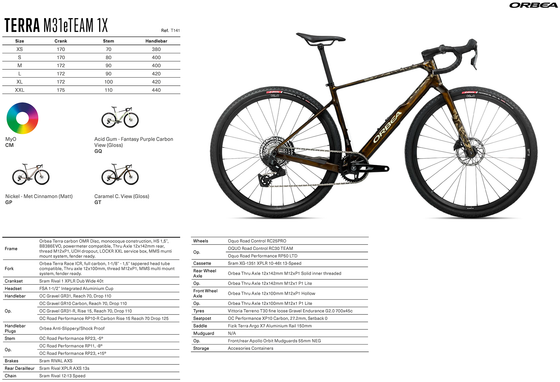 2026 ORBEA TERRA M31eTEAM 1X - OMR Carbon - SRAM Rival XPLR AXS (T141) Gravel Bike