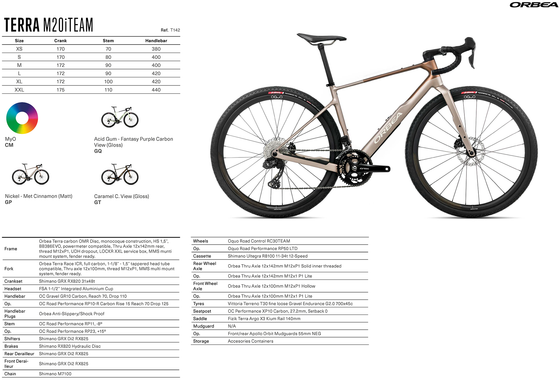 2026 ORBEA TERRA M20iTEAM - OMR Carbon - Shimano GRX Di2 RX825 (T142) Gravel Bike