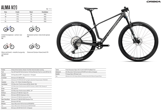 2026 Orbea Alma M20 - OMX Carbon - Shimano XT M8100 (T215) XC MTB